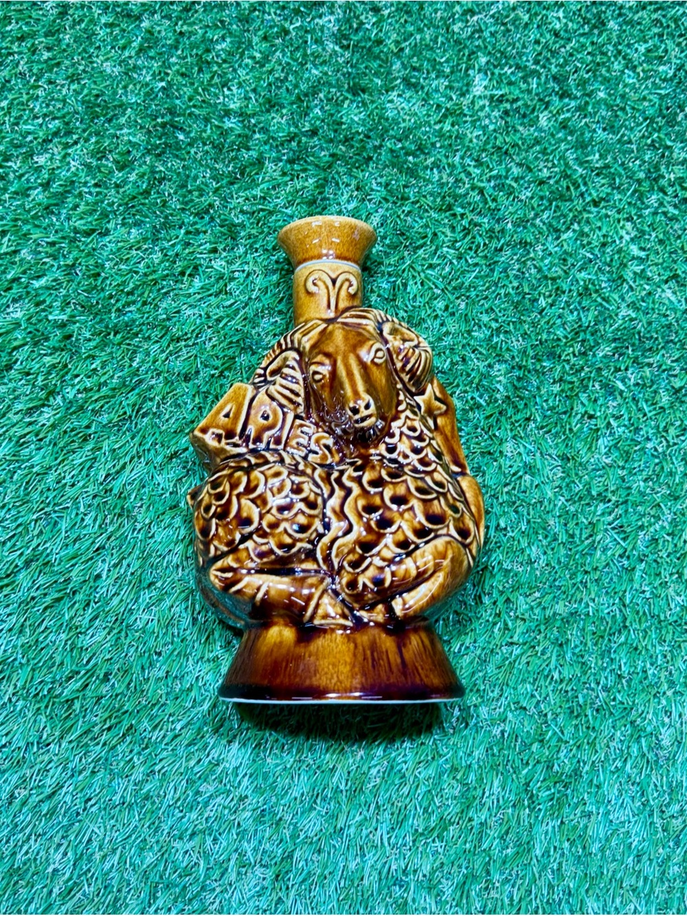 Rare Antique Zodiac Series Aries & Libra 1970 Whiskey Decanter Bottle Astrology